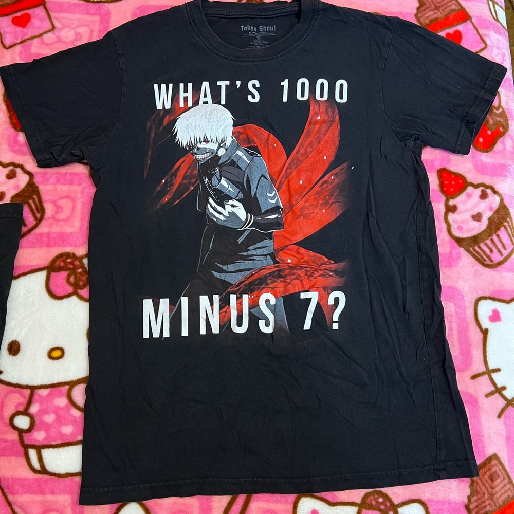 Tokyo Ghoul : Kaneki Ken What’s 1000 minus 7? Anime T Shirt Tee ( Size : XS )